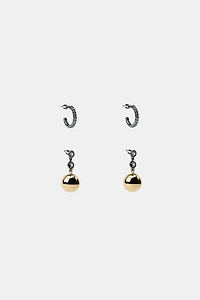 PACK OF COMBINED SHINY BALL EARRINGS