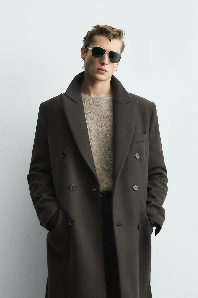 DOUBLE BREASTED WOOL BLEND MANTECO® LIMITED EDITION COAT