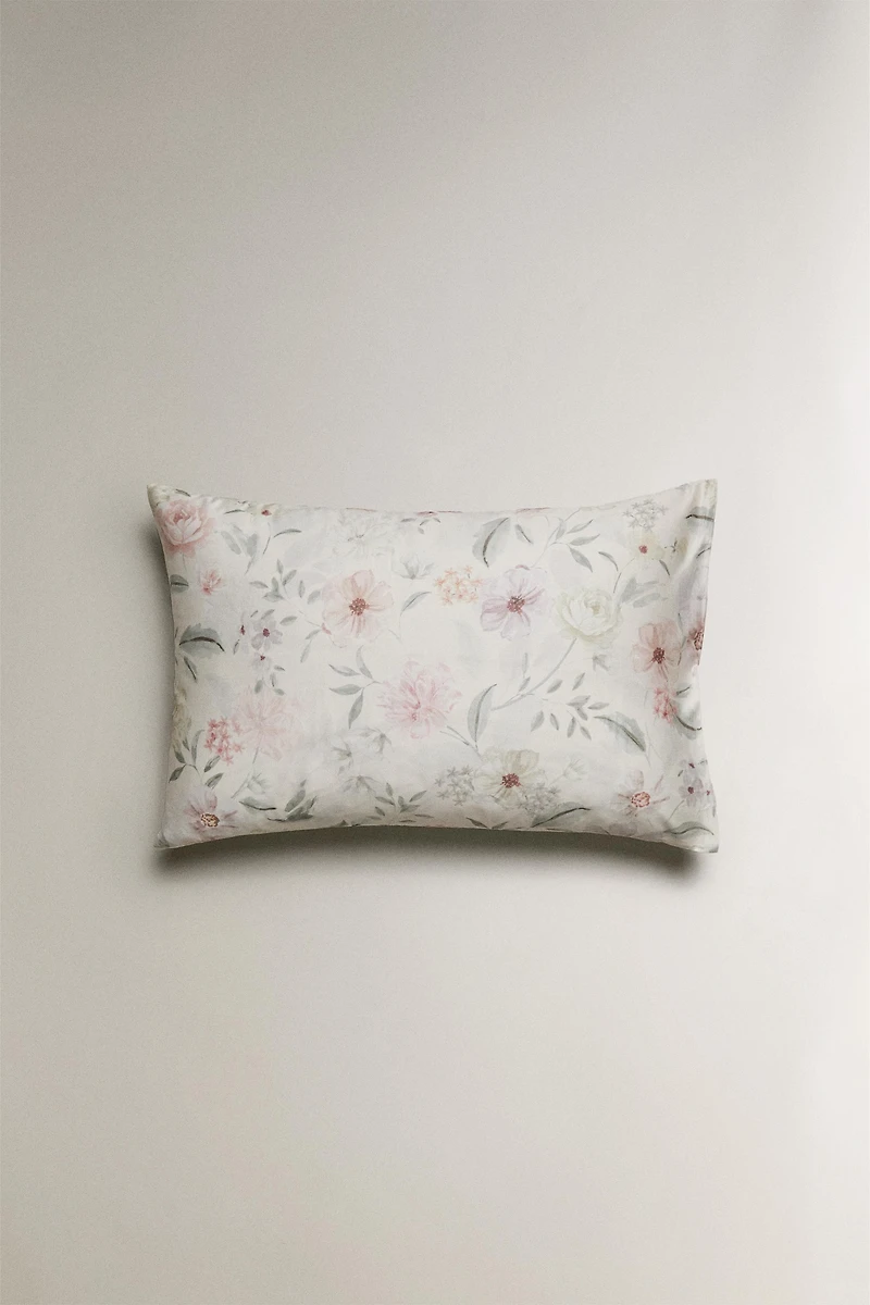 FLORAL SATEEN PILLOWCASE