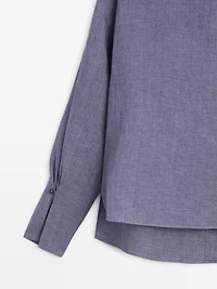 V-neck blouse with sleeve detail