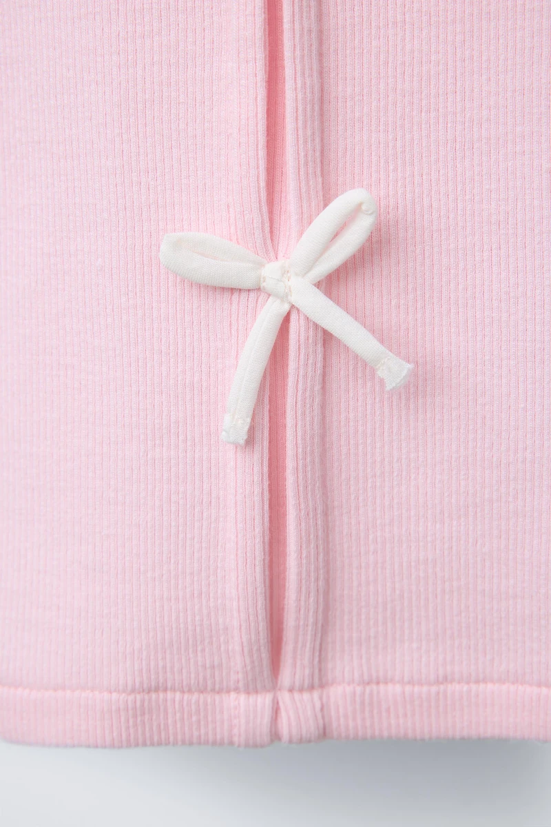RIBBED T-SHIRT WITH BOWS