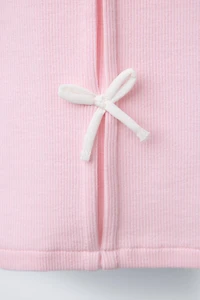 RIBBED T-SHIRT WITH BOWS