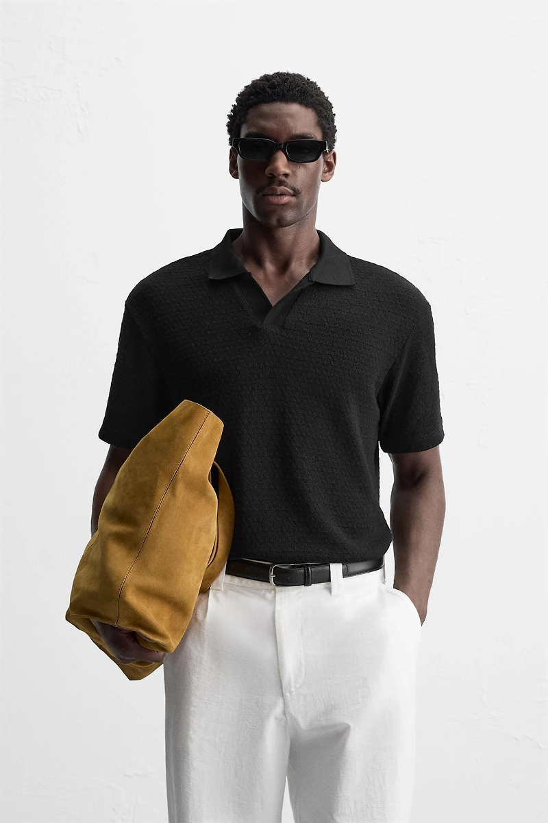 GEOMETRIC JACQUARD POLO SHIRT