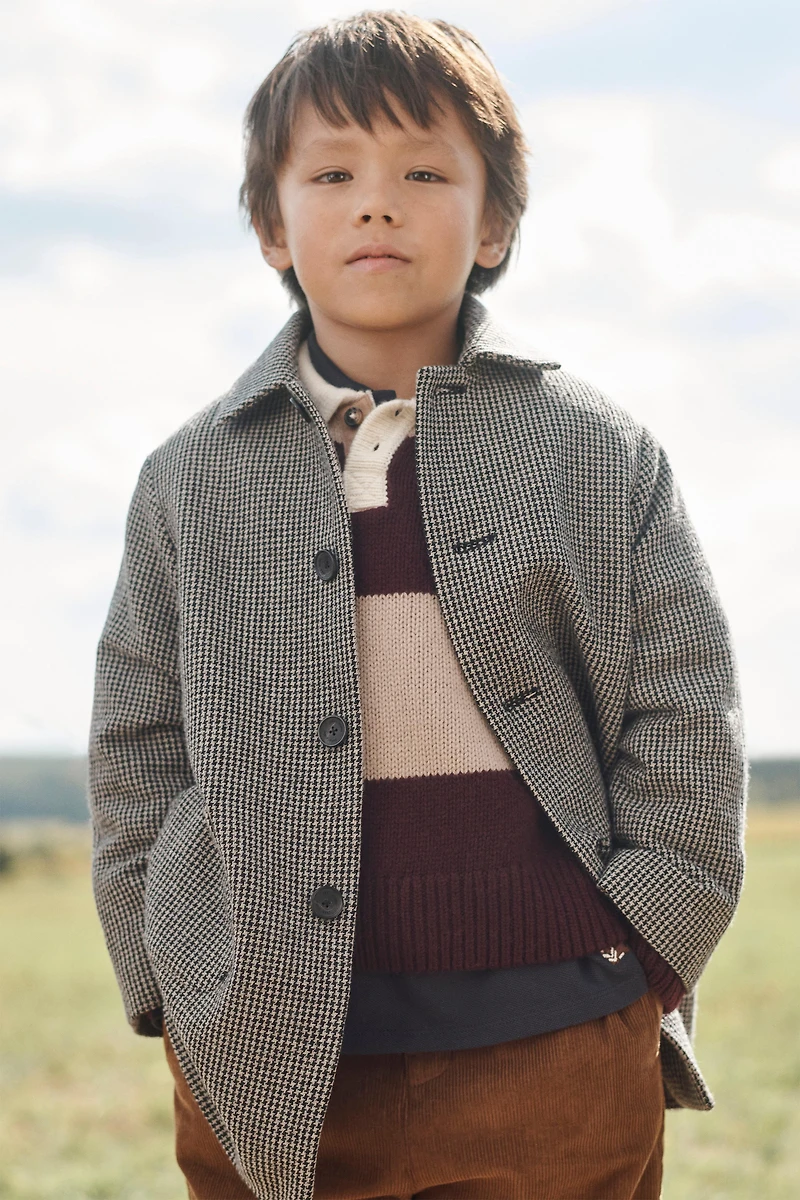 LIMITED EDITION WOOL BLEND HOUNDSTOOTH COAT