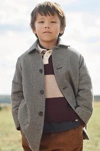 LIMITED EDITION WOOL BLEND HOUNDSTOOTH COAT