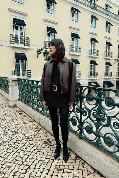 BLOUSON BOMBER MATIÈRE SYNTHÈTIQUE