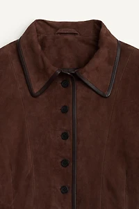 FITTED SUEDE LEATHER BLAZER LIMITED EDITION