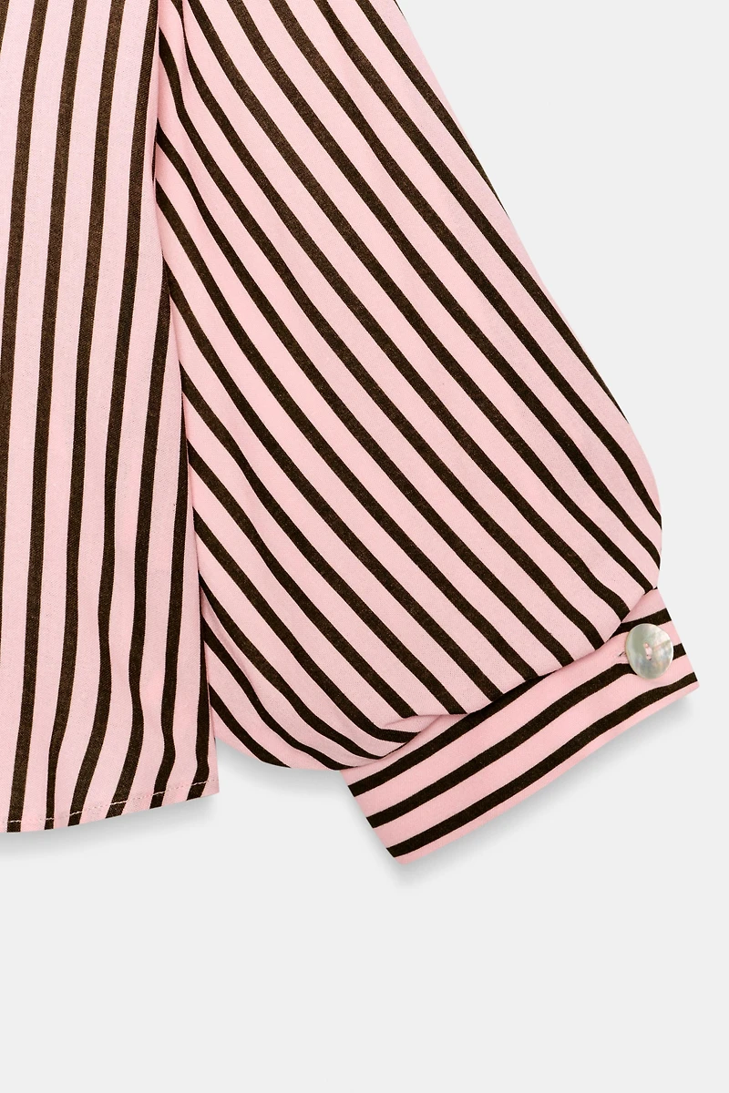 CHEMISE À RAYURES ET MANCHES BOUFFANTES