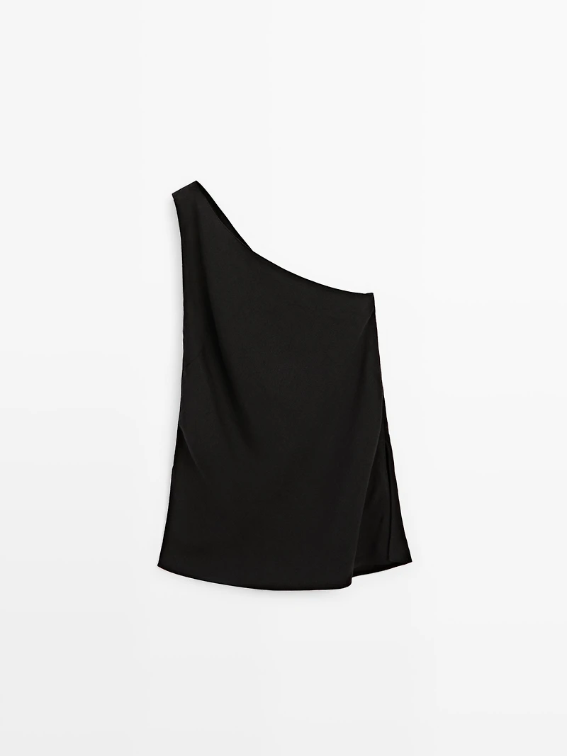 Top asymétrique détail dos en lin