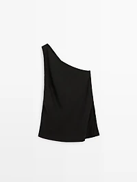 Top asymétrique détail dos en lin