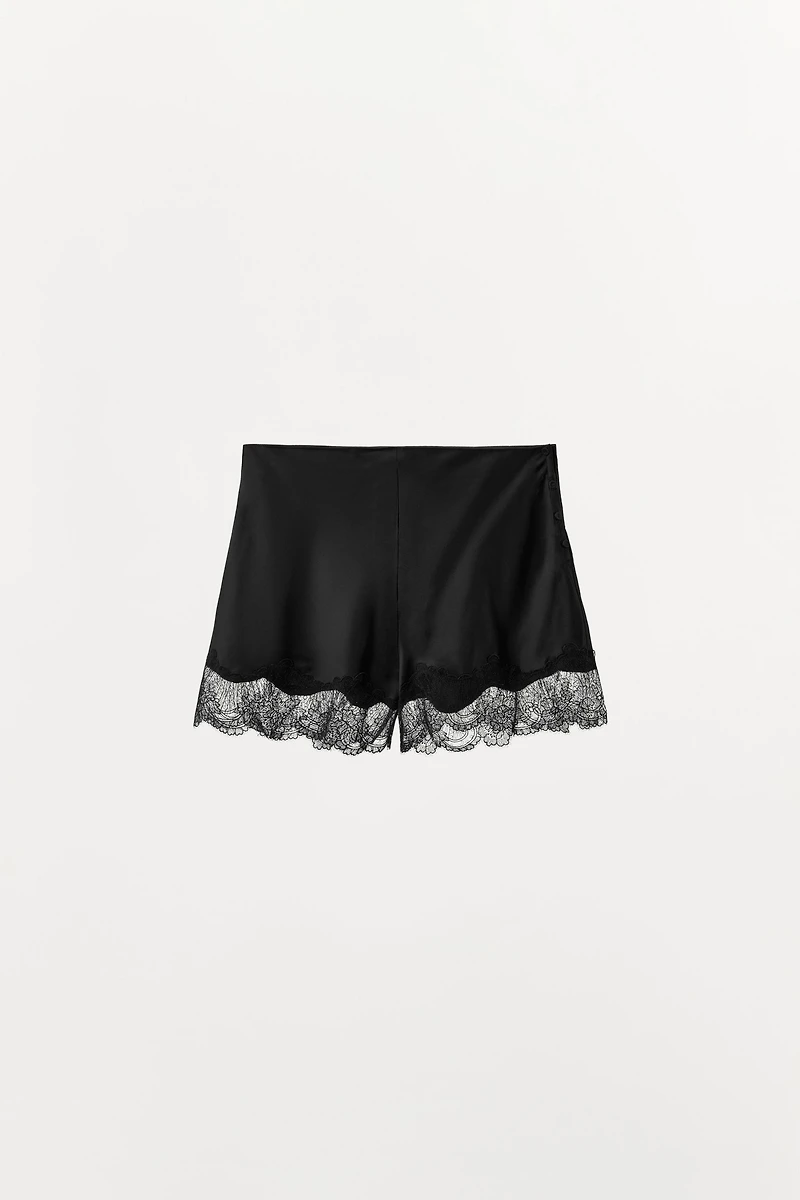 SATIN LACE SHORTS