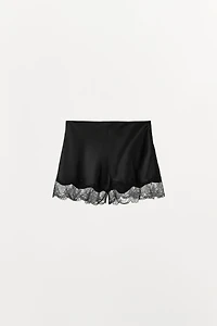 SATIN LACE SHORTS