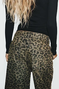 TRF BAGGY ANIMAL PRINT JEANS