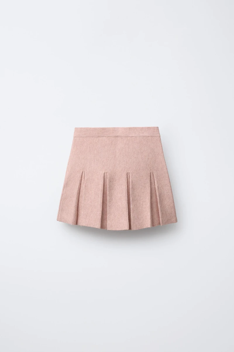 PLEATED KNIT SKIRT