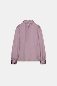 TIED SATIN EFFECT SHIRT