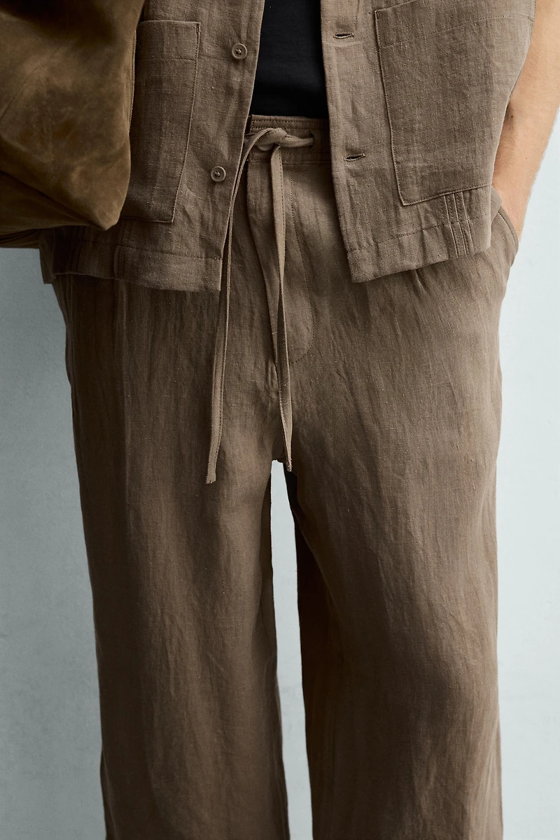 100% LINEN RELAXED FIT PANTS