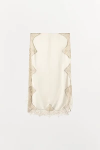 SATIN EFFECT LACE SKIRT