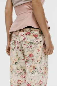 TRF FLORAL PRINT STRAIGHT JEANS