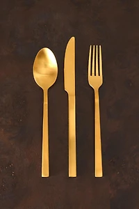 3-PIECE GOLDEN STEEL FLATWARE SET
