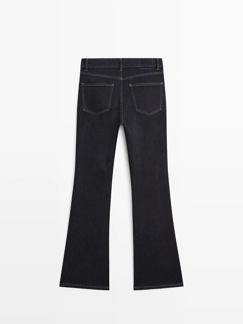 High waist bell bottom skinny jeans