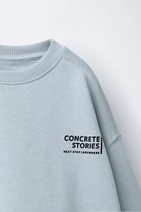 TEXT SWEATSHIRT AND JOGGER PANTS JOGGING SET