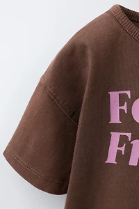 WASHED EFFECT TEXT T-SHIRT