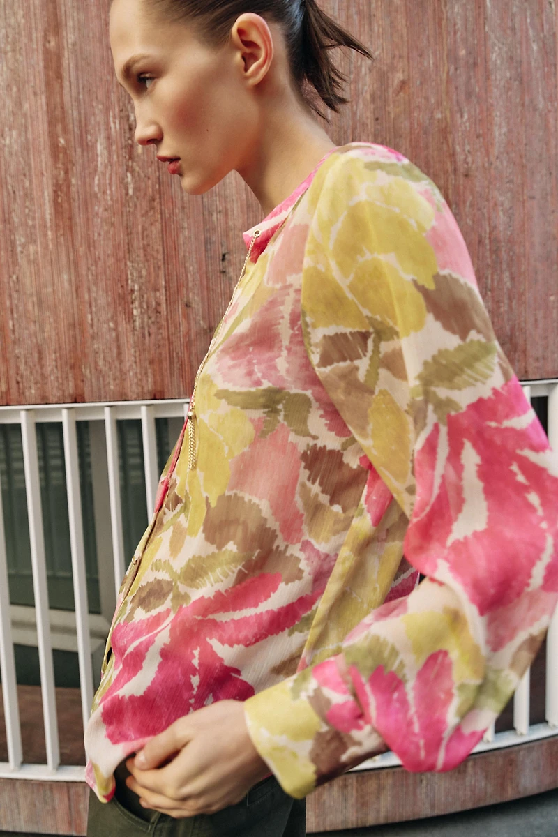BLOUSE IMPRIMÉ FLORAL FANTAISIE
