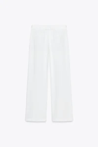WIDE LEG LINEN BUCKLE PANTS