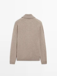 Zip-up high neck cardigan