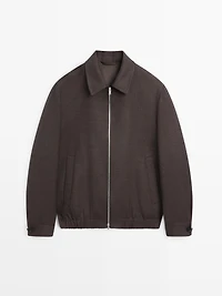 Wool bomber jacket with zip