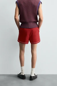 CONTRAST TRIM SHORTS