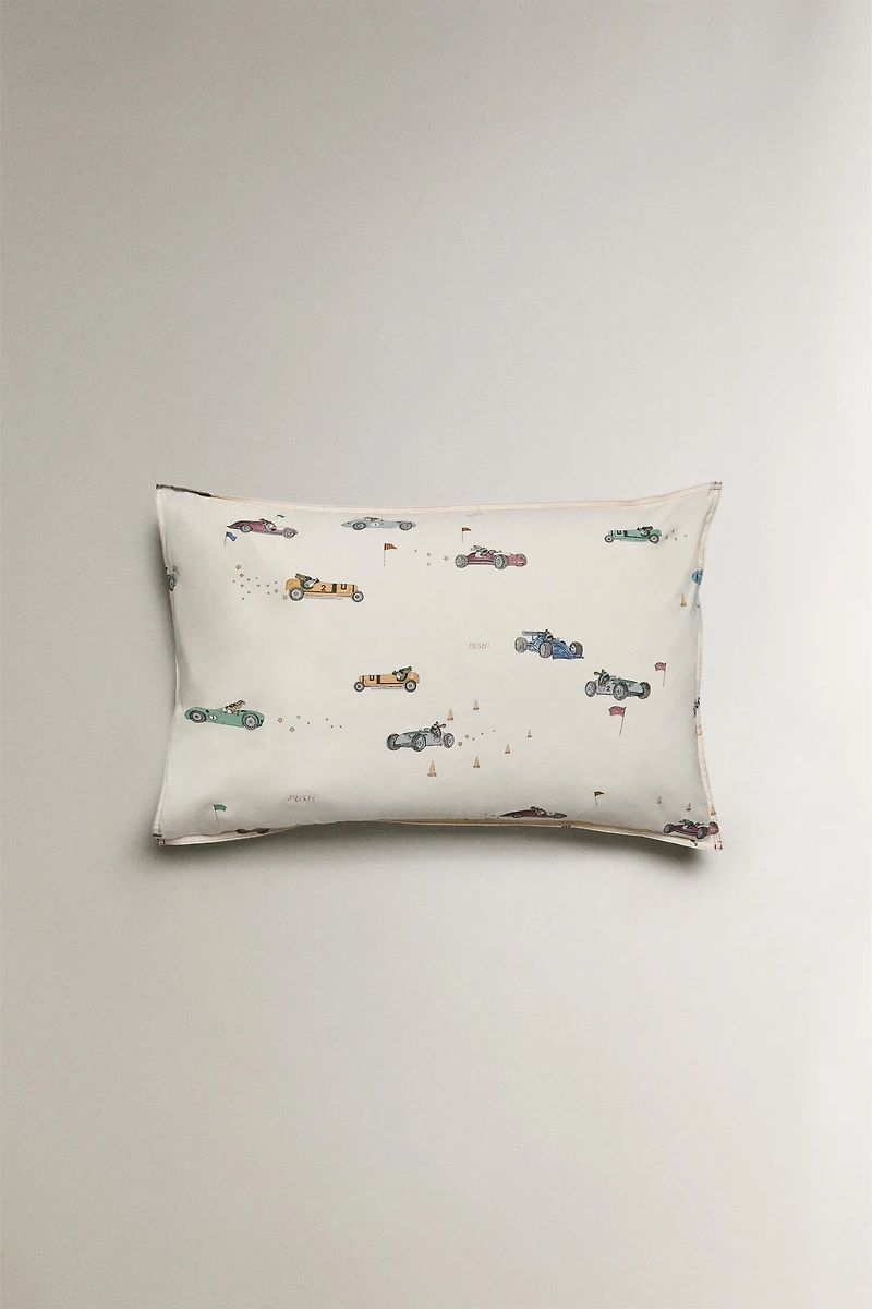 TAIE D'OREILLER ENFANT CHIENS DE COURSE
