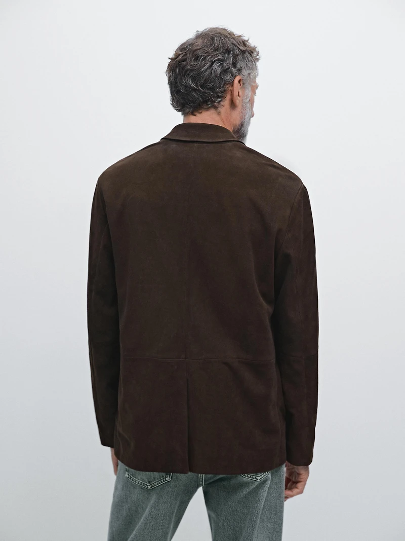 Nubuck leather blazer
