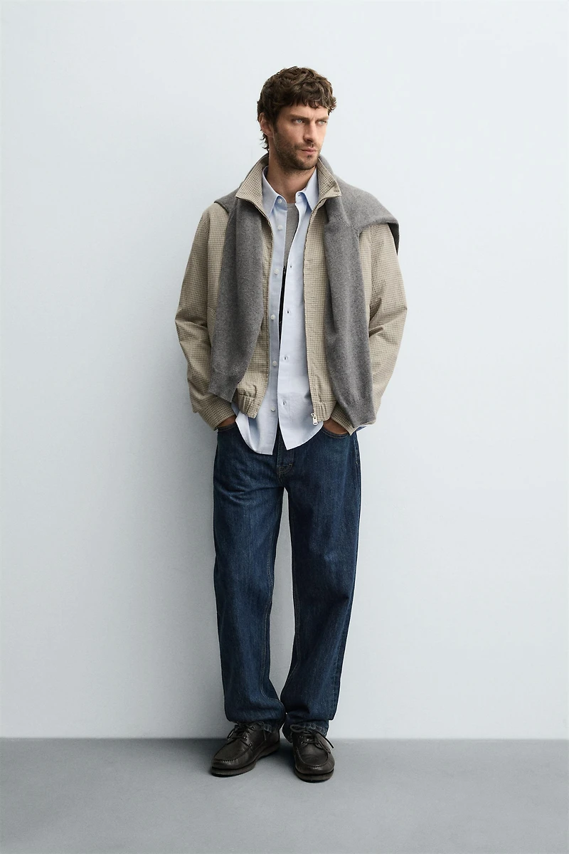 TEXTURED PLAID JACKET