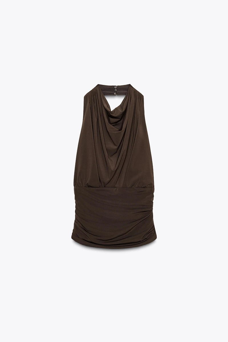 DRAPED HALTER TOP
