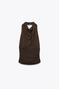 DRAPED HALTER TOP