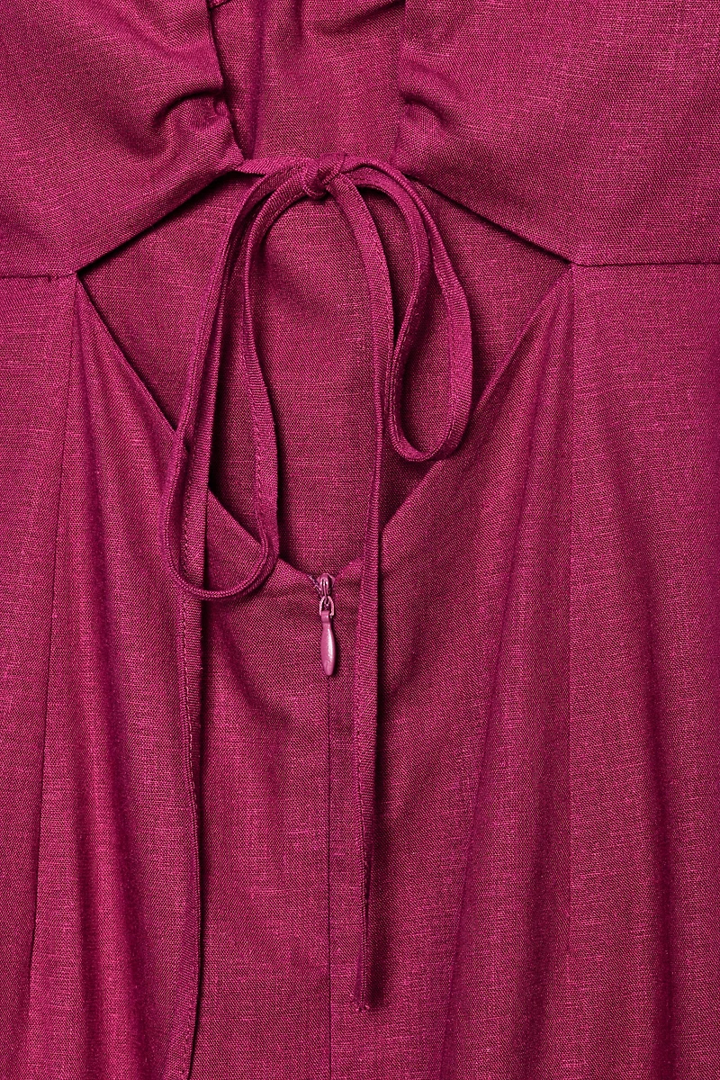 LINEN STRAPPY MIDI DRESS