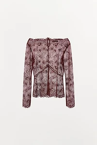 BLOUSE SEMI-TRANSPARENTE AVEC DENTELLE