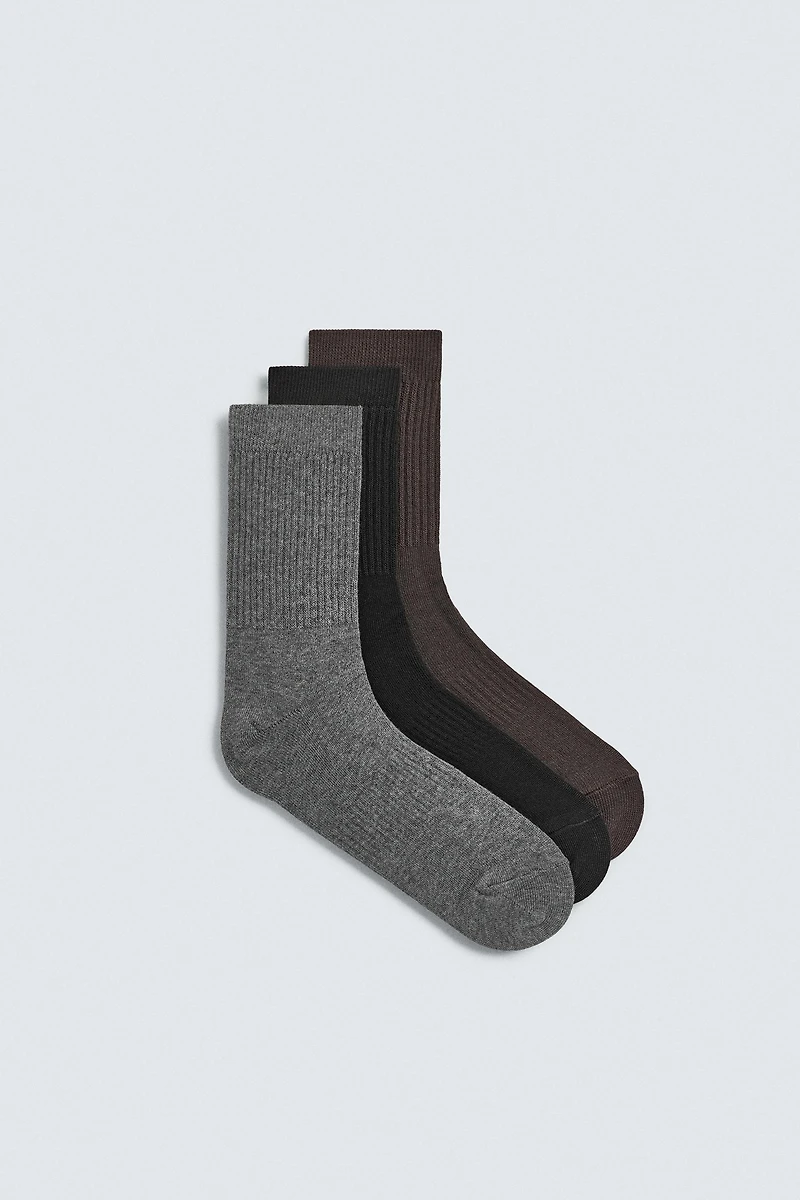 LOT DE 3 CHAUSSETTES CÔTELÉES