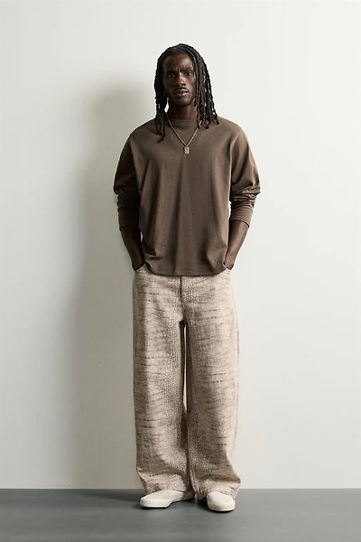ANIMAL PRINT RELAXED FIT PANTS