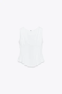 PLEATED ZIP TOP