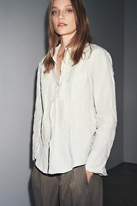 ZW COLLECTION CRINKLED STRIPED SHIRT