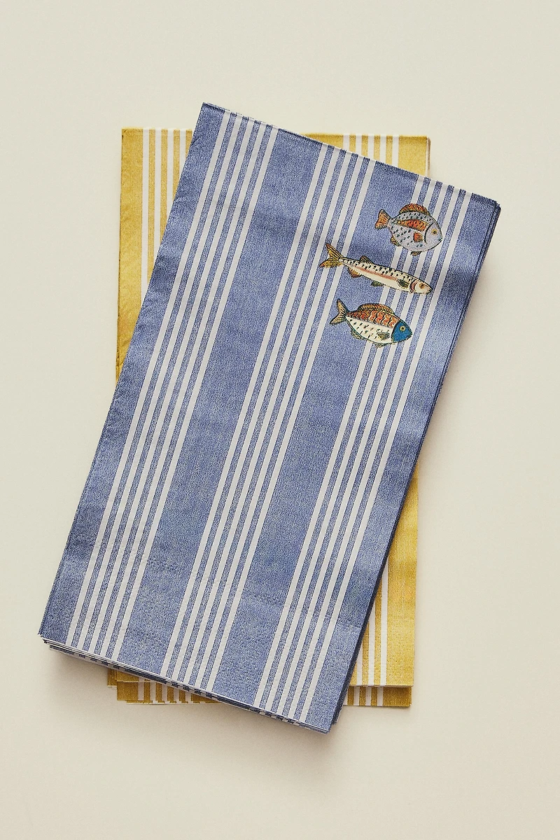 FISH PRINT PAPER NAPKINS (PACK OF 30)
