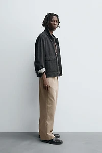 RELAXED FIT PLEATED PANTS