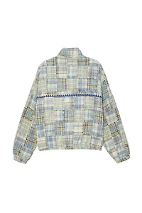 RELAXED FIT PLAID PATCHWORK JACKET