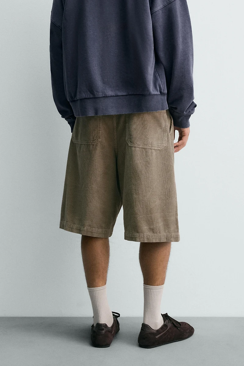WIDE FIT CORDUROY SHORTS