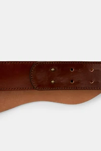 100% LEATHER WAIST BELT WITH BUCKLE