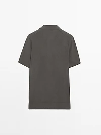 Knit V-neck polo shirt