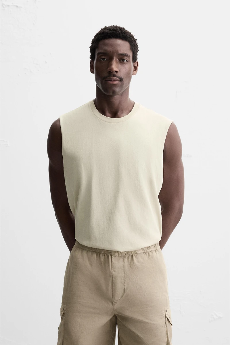T-SHIRT DÉBARDEUR EN COTON