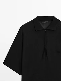 Flowing cape-style polo shirt